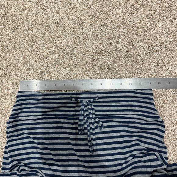 Vintage y2k Womens Grey Navy Blue Striped Leyla Low Waist Knee Length Skirt Sz S - Picture 5 of 6